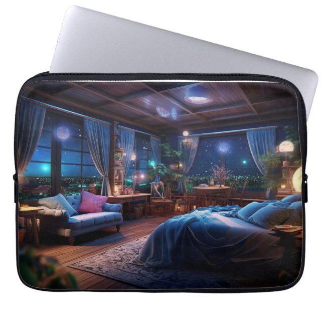 Fantasy room in the night  laptop sleeve (Front)