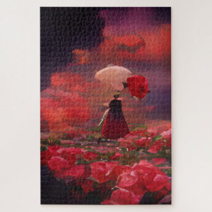 Fantasy Rose Field Under the Sky Jigsaw Puzzle