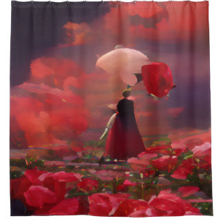 Fantasy Rose Field Under the Sky Shower Curtain