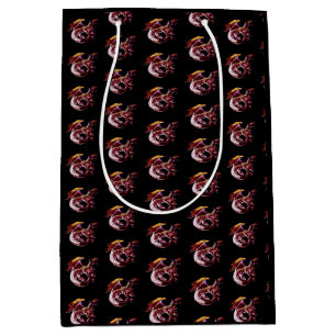Fantasy Ruby Red Dragon Black Medium Gift Bag