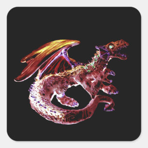 Fantasy Ruby Reds Dragon Square Sticker