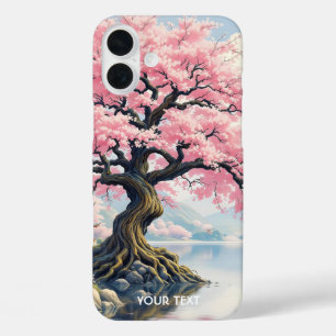 Fantasy Sakura Temples Lake iPhone 16 Plus Case