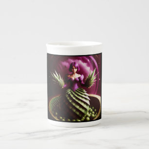Fantasy Scene With Pineapple Girl Bone China Mug