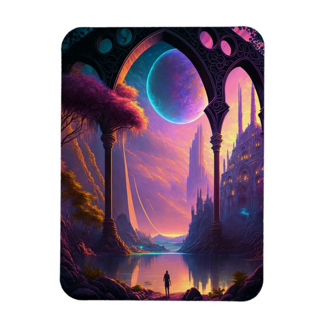 Fantasy Science Fiction Landscape Magnet (Vertical)
