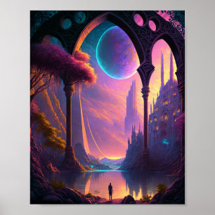 Fantasy Science Fiction Landscape Poster