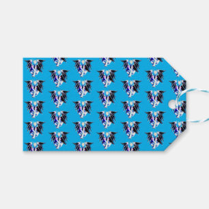 Fantasy Sea Beast Dragon Blue Gift Tags
