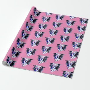 Fantasy Sea Beast Dragon Pink Wrapping Paper