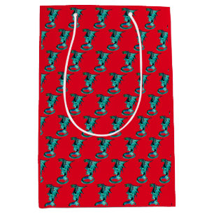 Fantasy Sea Blue Dragon Red Medium Gift Bag
