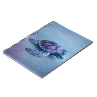 Fantasy Sea Turtle in Blue & Purple, Peaceful  Notebook