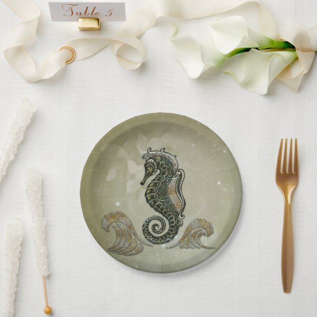 fantasy seahorse paper plate (Wedding)
