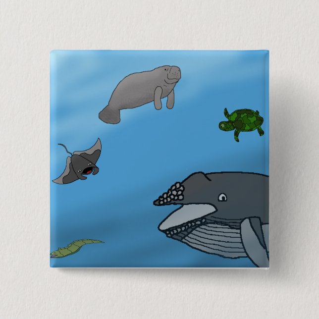 Fantasy Seascape 15 Cm Square Badge (Front)