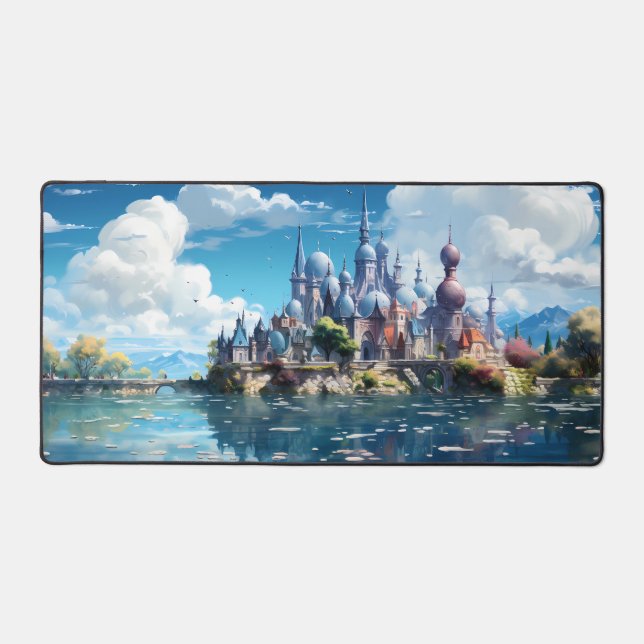 Fantasy Seaside Kingdom Desk Mat (Front)