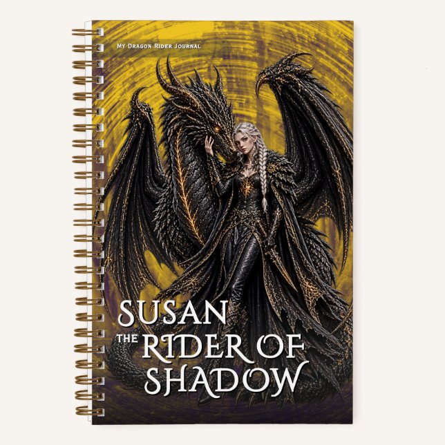 Fantasy Shadow Dragon Mythical Adventure Notebook (Front)