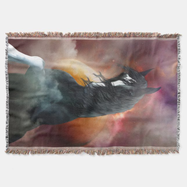 Fantasy Shire Horse Throw Blanket (Front)