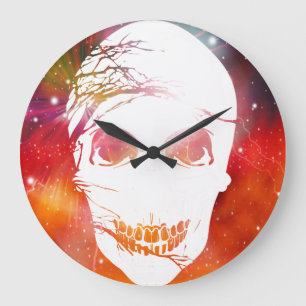Fantasy Skull #7 Large Clock