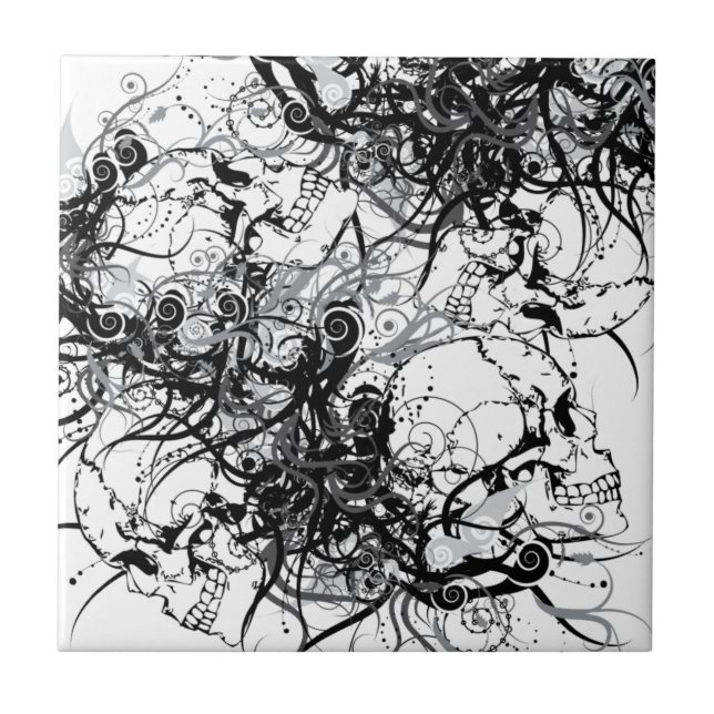 Fantasy Skulls Ceramic Tile (Front)