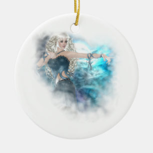 Fantasy Sky Siren Vignette Ceramic Ornament