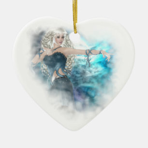 Fantasy Sky Siren Vignette Ceramic Ornament