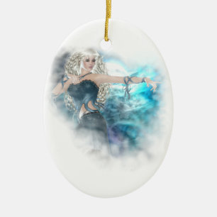 Fantasy Sky Siren Vignette Ceramic Tree Decoration