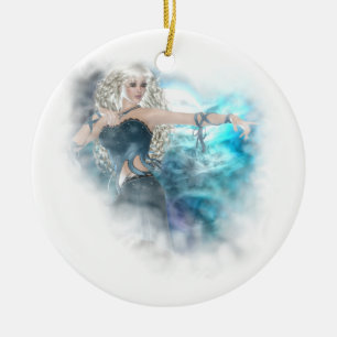 Fantasy Sky Siren Vignette Ceramic Tree Decoration