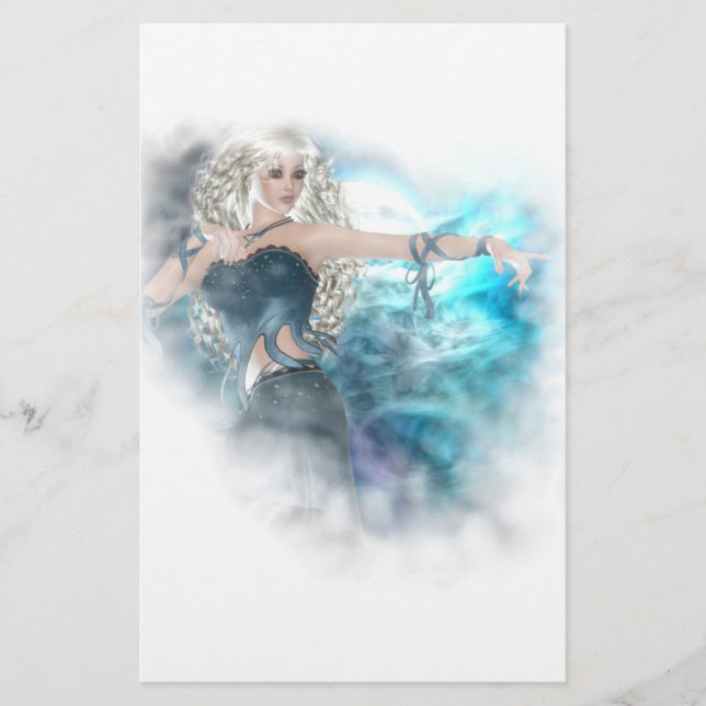 Fantasy Sky Siren Vignette Stationery (Front)