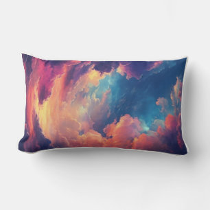 Fantasy Sky Vibe dreamy Multicolored Cloudscape Lumbar Cushion