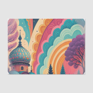 Fantasy Skyline Rainbow Tissue Wrap – Customisable Paper