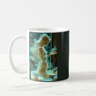 Fantasy Smoke Art Woman Glowing Coffee Mug