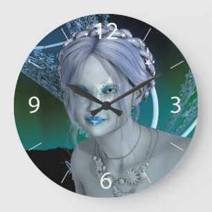 Fantasy Snow Fairy Large Clock