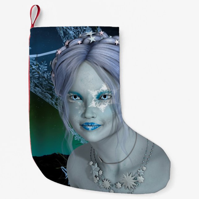 Fantasy Snow Fairy Small Christmas Stocking (Front)