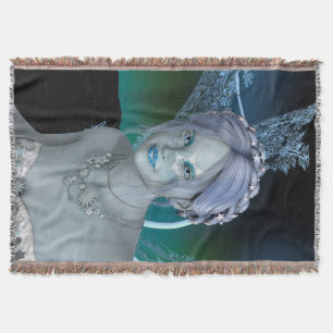 Fantasy Snow Fairy Throw Blanket