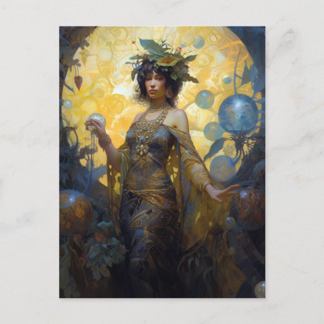 Fantasy Sorceress Magic Fantasy Postcard (Front)