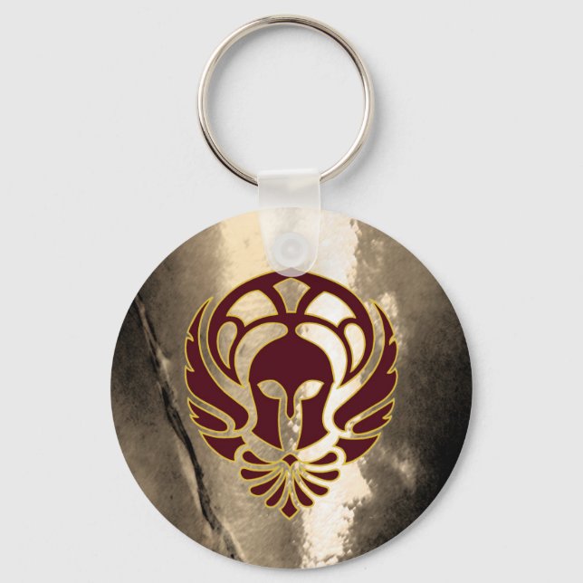 Fantasy Spartan Warrior Greek Metal Keychain (Front)