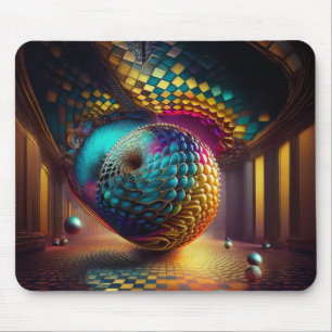 Fantasy Sphere in Chequerboard Hall Mouse Pad