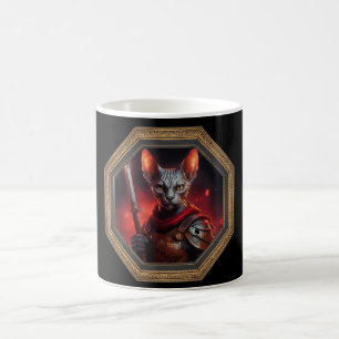 Fantasy Sphinx Cat Warrior In Frame Coffee Mug