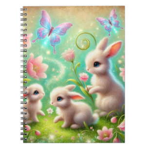 Fantasy Spring Bunny Garden Notebook