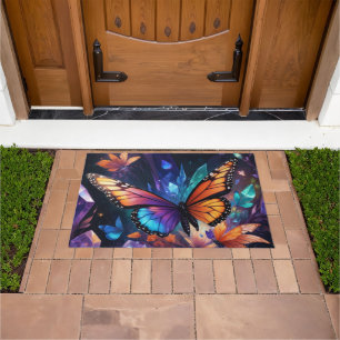Fantasy Spring Garden Crystal Butterfly Rug