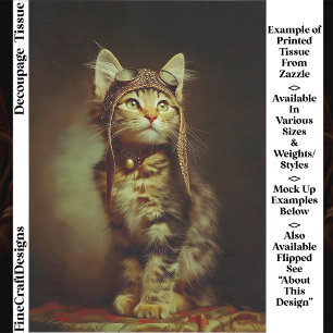 Fantasy Steampunk Aviator Kitten FB6R Decoupage Tissue Paper