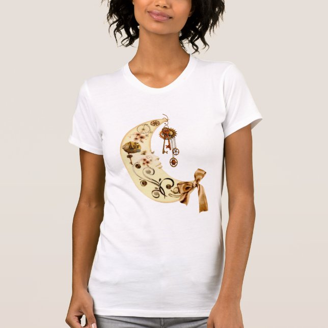 Fantasy Steampunk Moon T-Shirt (Front)