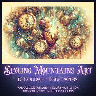 Fantasy Steampunk Vintage Alice Tissue Paper