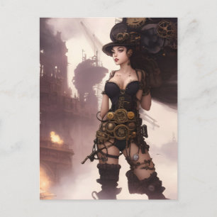 Fantasy Steampunk Woman Postcard