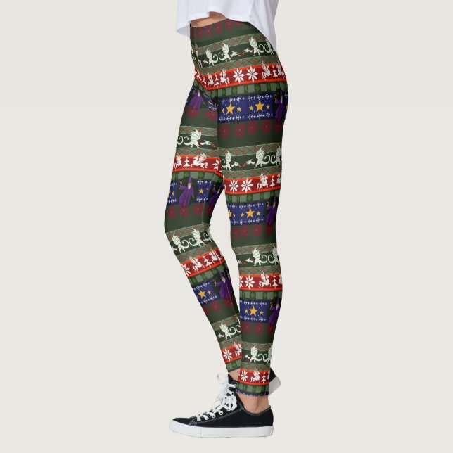 Fantasy Style Ugly Sweater Pattern Leggings (Left)