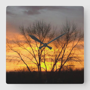 Fantasy Sunset 6 Square Wall Clock