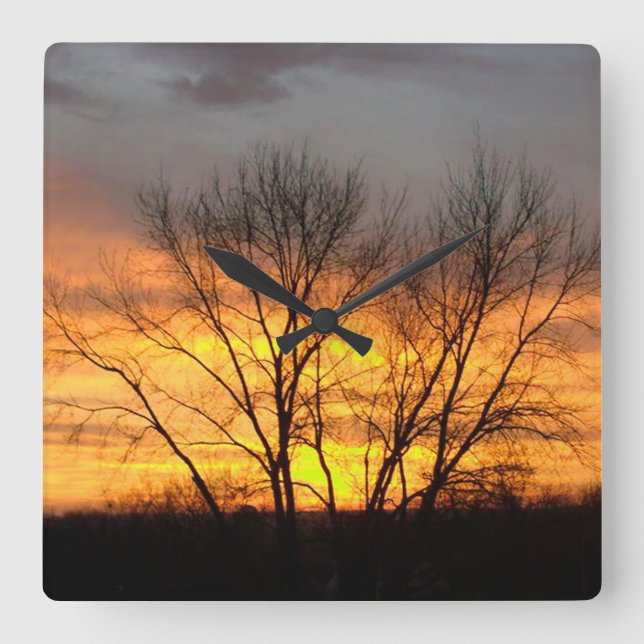 Fantasy Sunset 6 Square Wall Clock (Front)