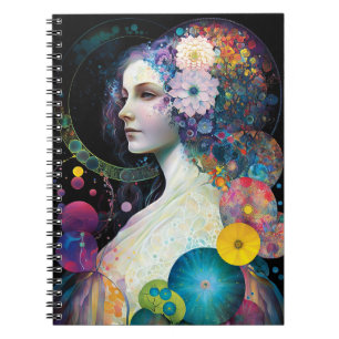 Fantasy Surreal Cosmic Woman Goddess  Notebook