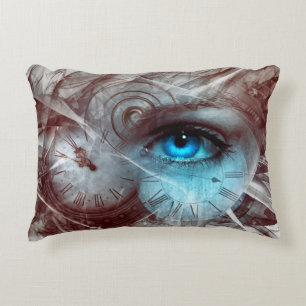 Fantasy surreal eye time clock decorative cushion