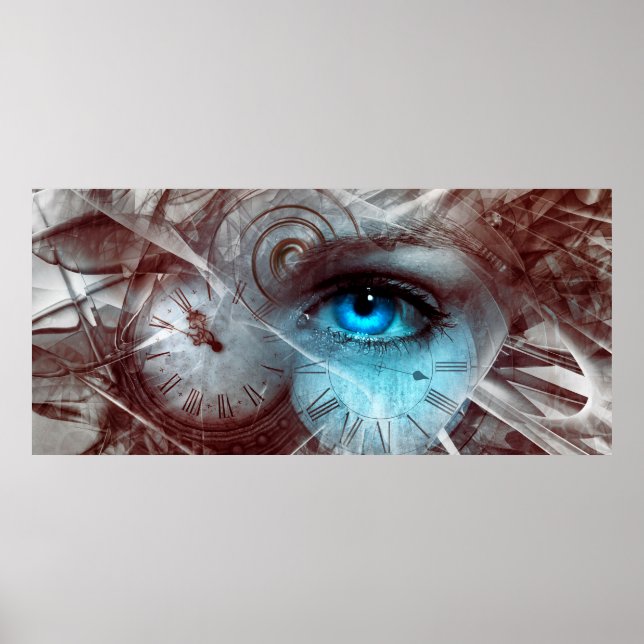 Fantasy surreal eye time clock poster (Front)
