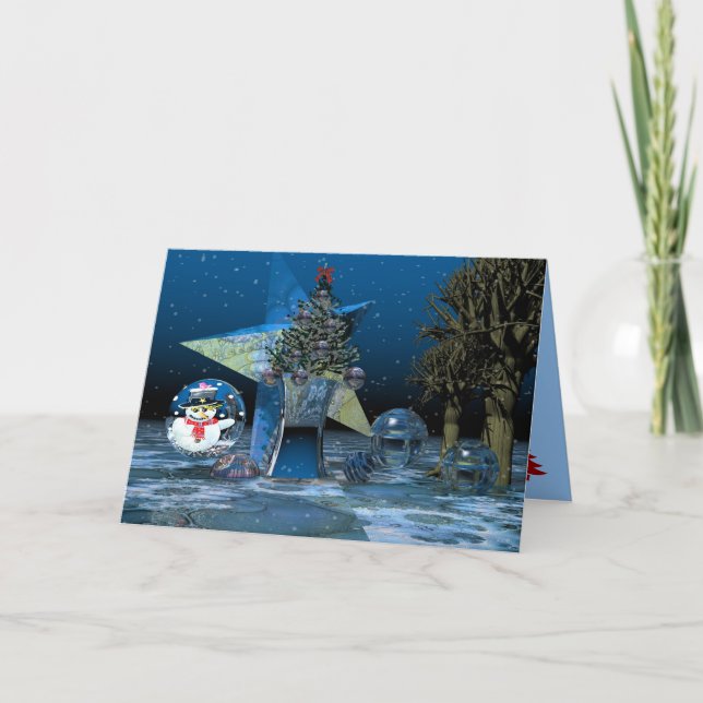 Fantasy surrealistic Christmas scenery Text card (Front)