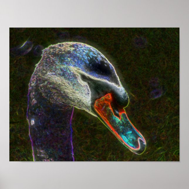 Fantasy Swan Animal Art Poster (Front)