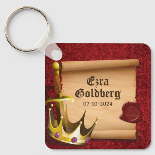 Fantasy Sword Crown Medieval Knight Bar Mitzvah Key Ring